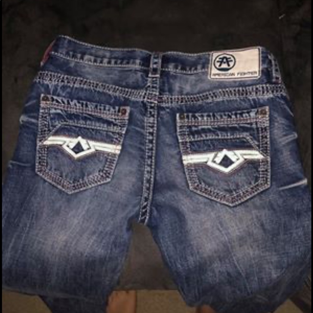 Men American fighter jeans